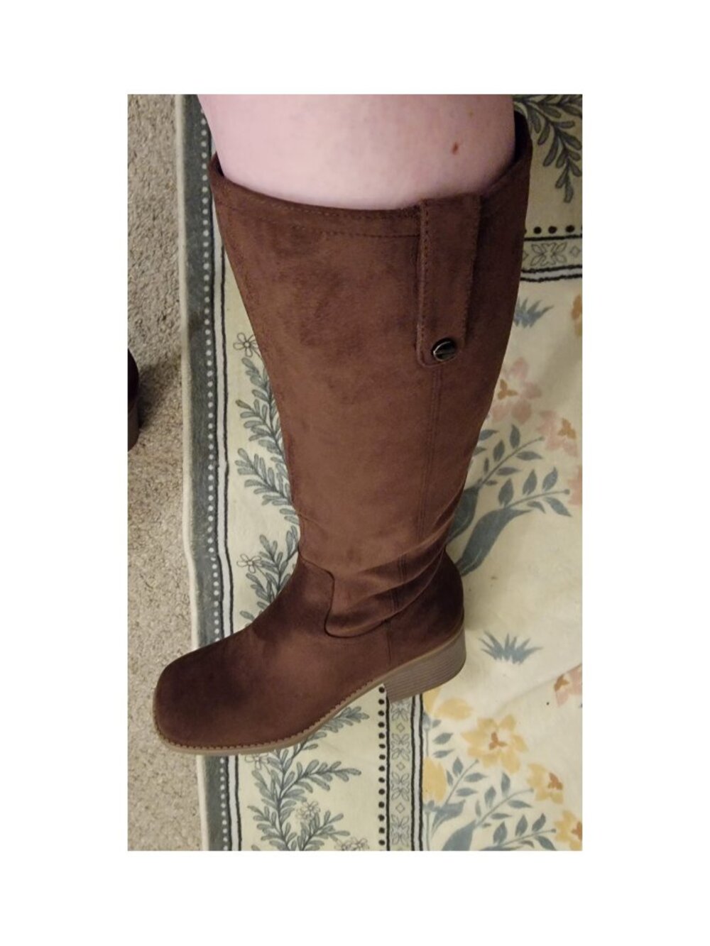 Chocolate Brown Suede Knee High Riding Boots Size 9.5 Like New - Picture 5 of 7